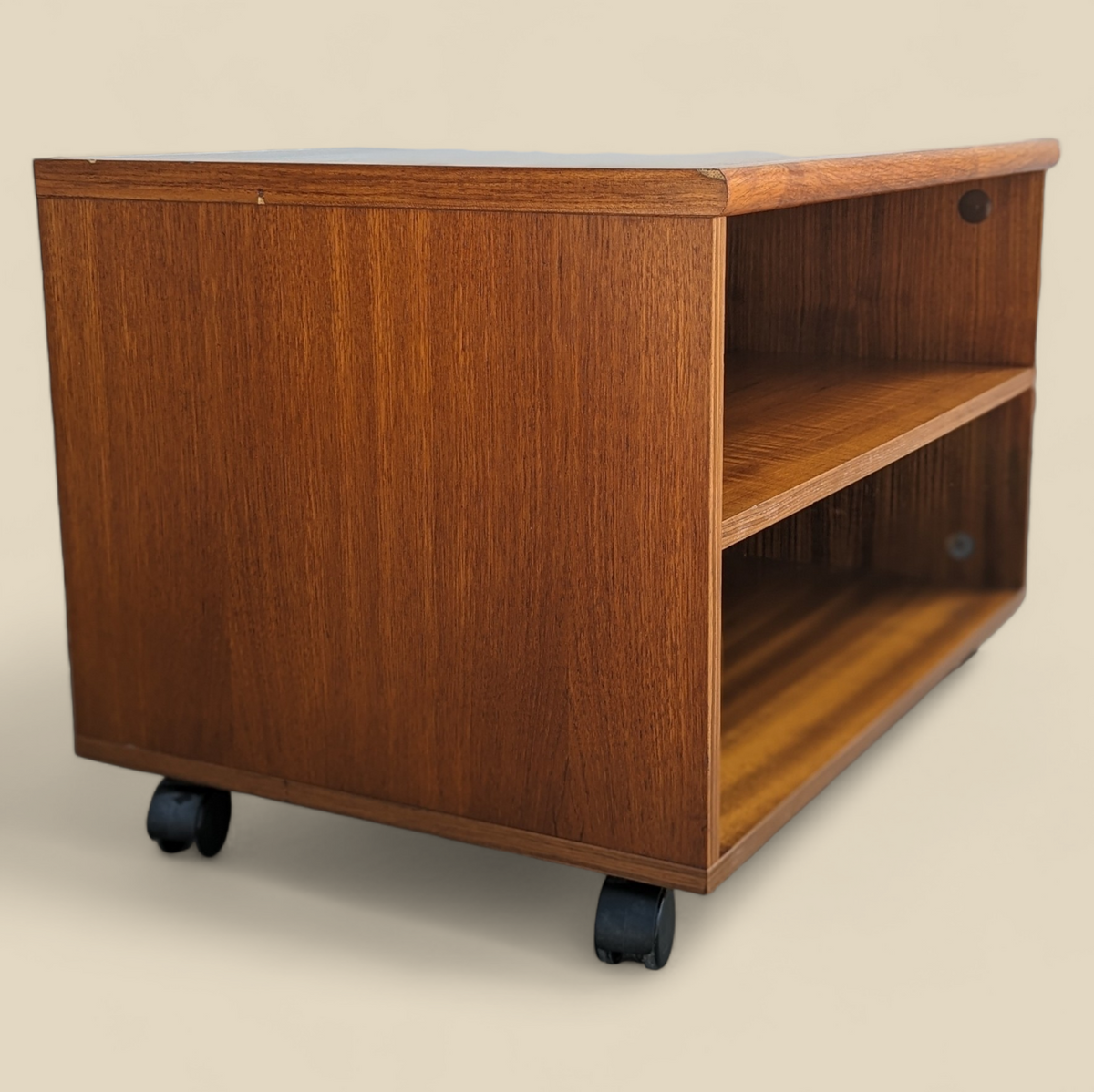 Mid-Century Teak Rolling Storage Cabinet or End Table — view 2 of 15