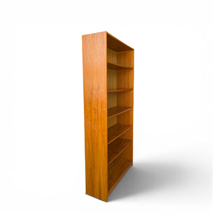 Vintage Teak Bookcase, 5 - Shelves, one cutout at the bottom