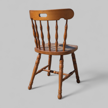 Vintage Ethan Allen Oak Spindle-Back Side Chair — view 9 of 10