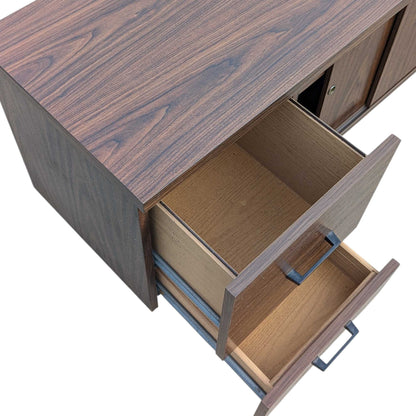 Mid-Century Walnut-Grain Laminate Credenza — view 14