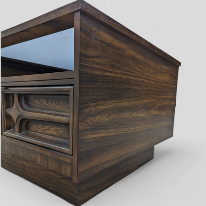 Vintage Coffee Table, Smoked Glass Top