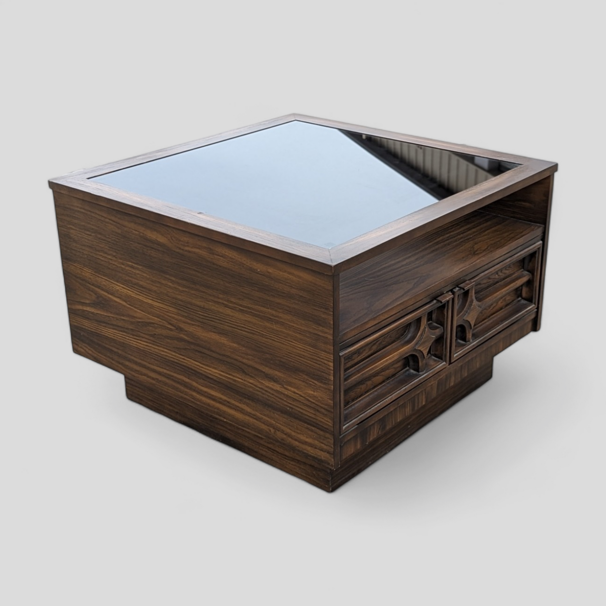 Vintage Coffee Table, Smoked Glass Top