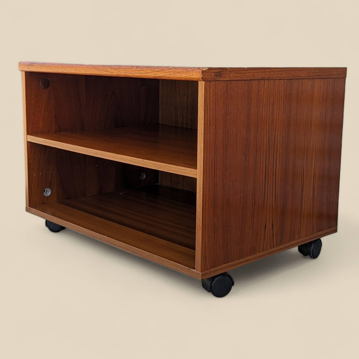 Mid-Century Teak Rolling Storage Cabinet or End Table — view 15 of 15