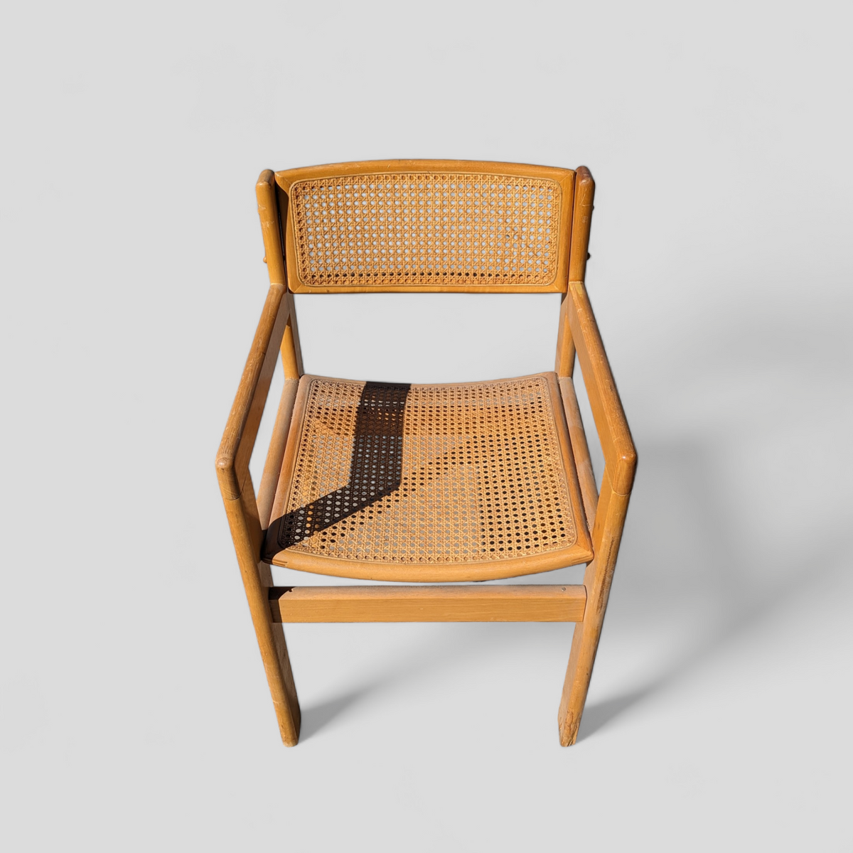 Mid-Century Birch and Cane Accent Chair — view 9 [j42Sai9oZMzsOTfPcyOX:9]