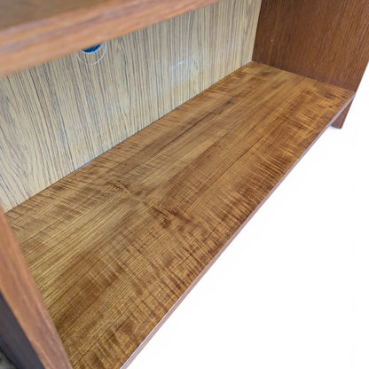 Vintage Teak Bookcase, 5 - Shelves, one cutout at the bottom