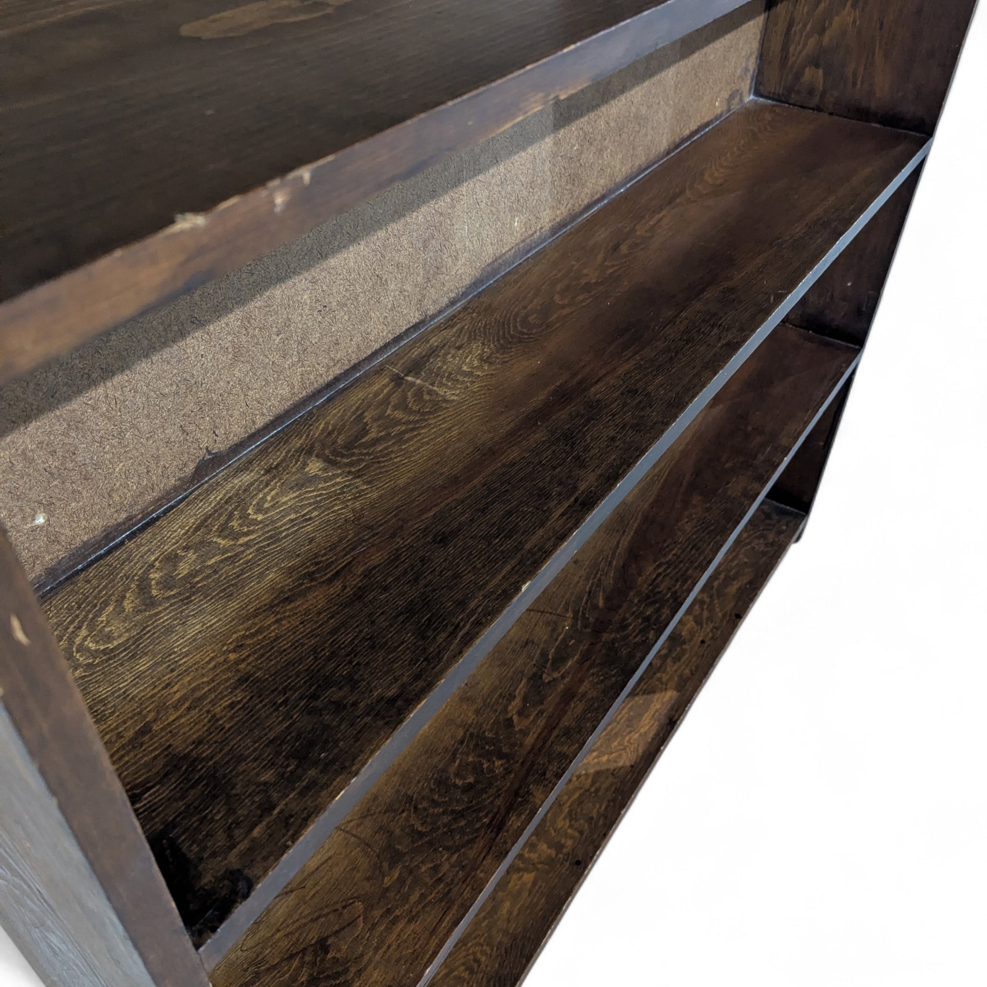 Vintage Pine Bookcase Tall Bookshelf, Narrow 5 Shelf Open Shelving Unit, Rustic Wood Display Storage Cabinet