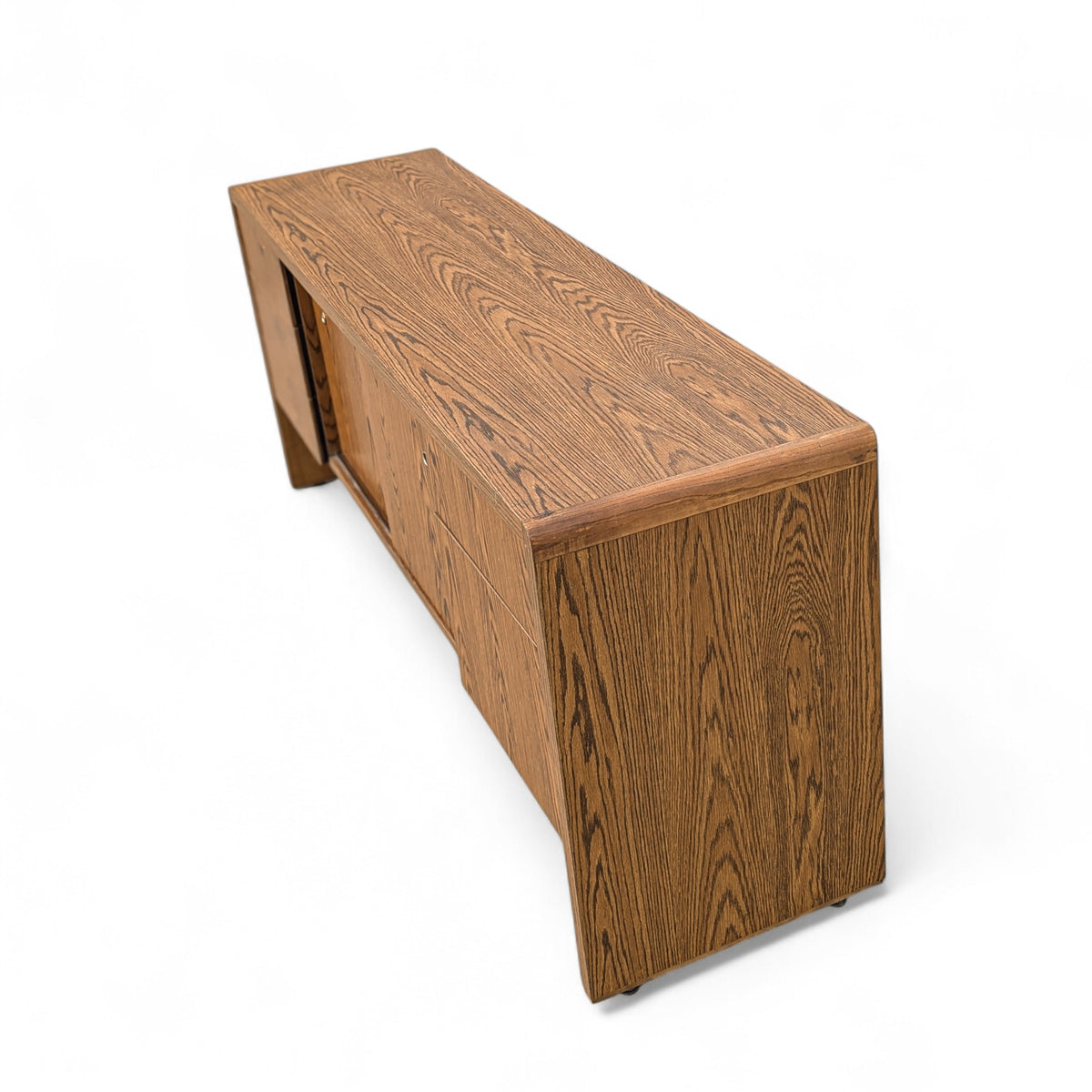 Mid-Century Faux-Oak Laminate Credenza and Sideboard — view 9