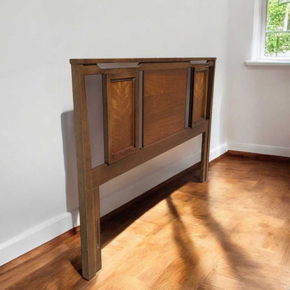Vintage Full-Size Walnut Headboard and Footboard — view 3 of 24