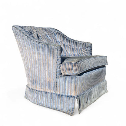 Vintage Blue Striped Velvet Swivel Lounge Chair, Late 20th Century — view 9 [CBV1 seDmQfmh8PmeMMHyzQFC 09 8050b8d6-4ade-46e8-a9b8-a9fab08385d6.jpeg]