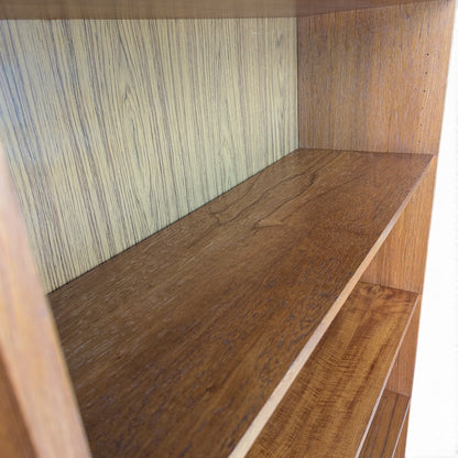 Vintage Teak Bookcase, 5 - Shelves, one cutout at the bottom