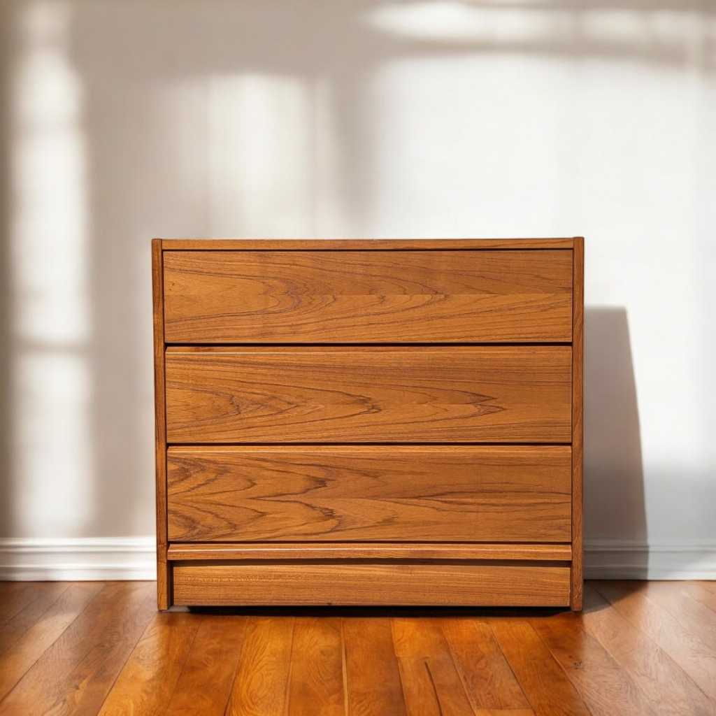 Petite Danish Modern Teak Three-Drawer Dresser or Nightstand — view 2 [CBV1 iOQGNgv78JjoM6W4YOFQ 02 85e4f5fc-1167-4cde-8e93-199472c36db4.jpeg]