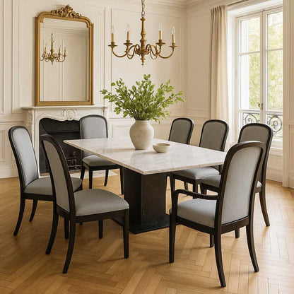 Set of six dining chairs