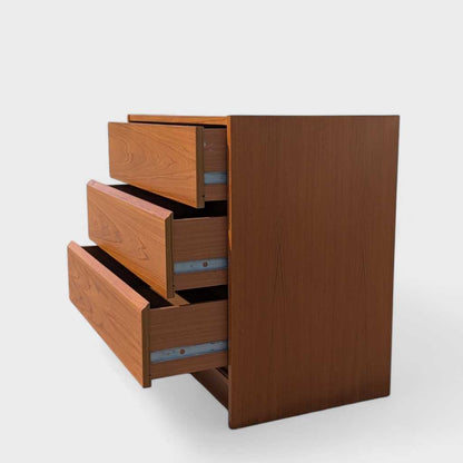 Petite Danish Modern Teak Three-Drawer Dresser or Nightstand — view 5 [CBV1 iOQGNgv78JjoM6W4YOFQ 05 89882275-3299-492b-b7a0-f3867962f340.jpeg]