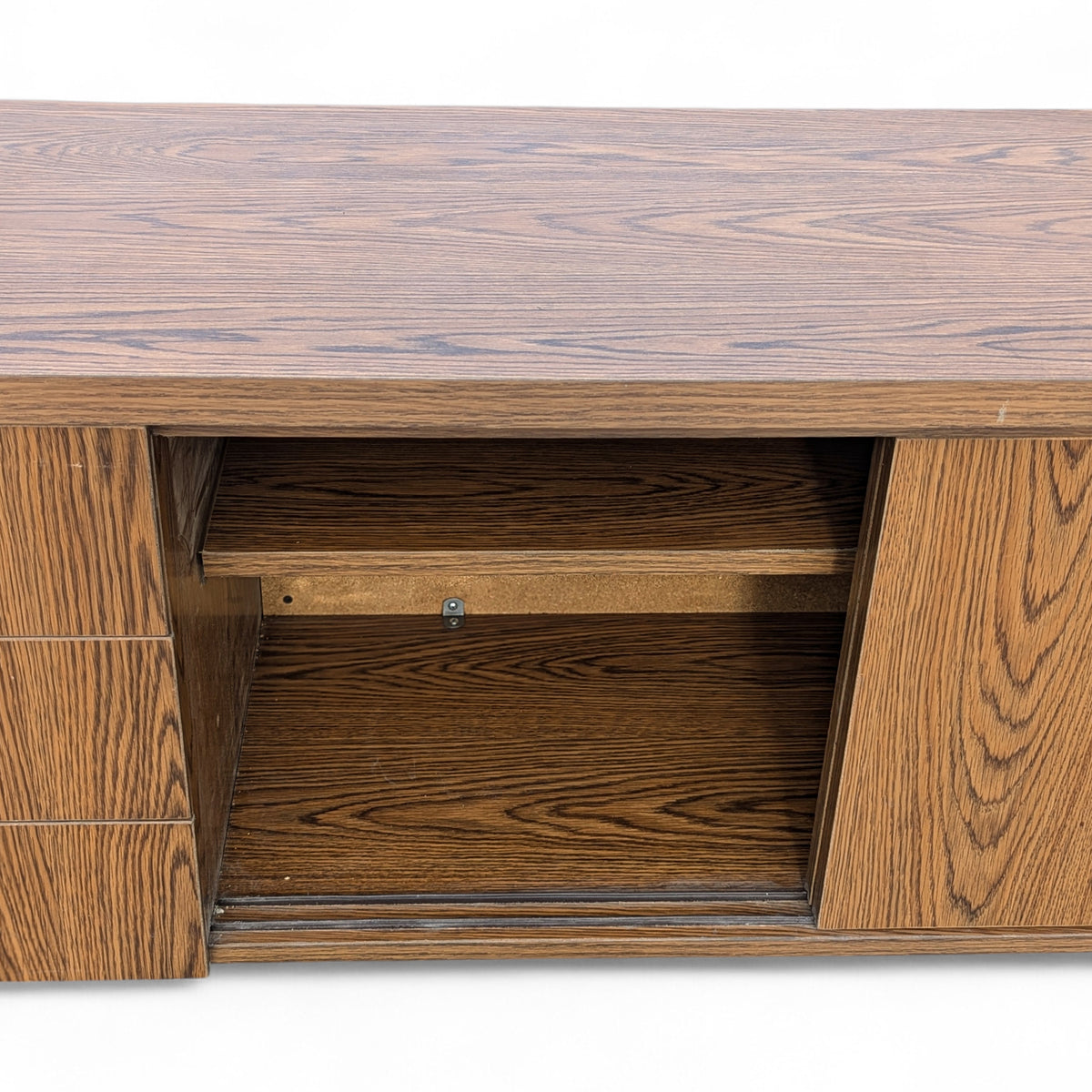 Mid-Century Faux-Oak Laminate Credenza and Sideboard — view 4