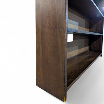 Vintage Pine Bookcase Tall Bookshelf, Narrow 5 Shelf Open Shelving Unit, Rustic Wood Display Storage Cabinet