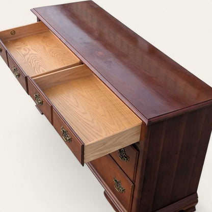Vintage Stanley Furniture Six-Drawer Wood Lowboy Dresser — view 18 [CBV1 lOsjRhI4ZrDK2Y5waA25 18 8d85649a-af2d-4e38-aba3-0435ca7972d3.jpeg]