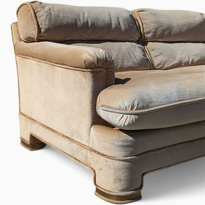 Vintage Sofa by Drexel Heritage, Postmodern, 80s, Velvet, Hollywood Regency, Couch, Mid Century