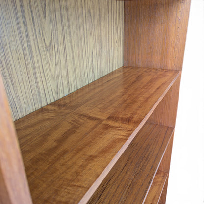 Vintage Teak Bookcase, 5 - Shelves, one cutout at the bottom