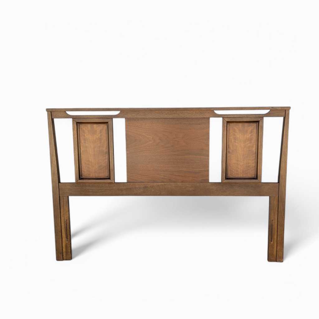 Vintage Full-Size Walnut Headboard and Footboard — view 2 of 24