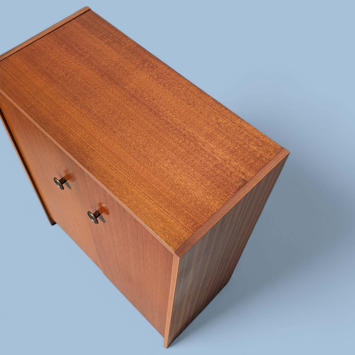 Vintage Mid-Century Teak Laminate Two-Door Storage Cabinet — view 5 of 13