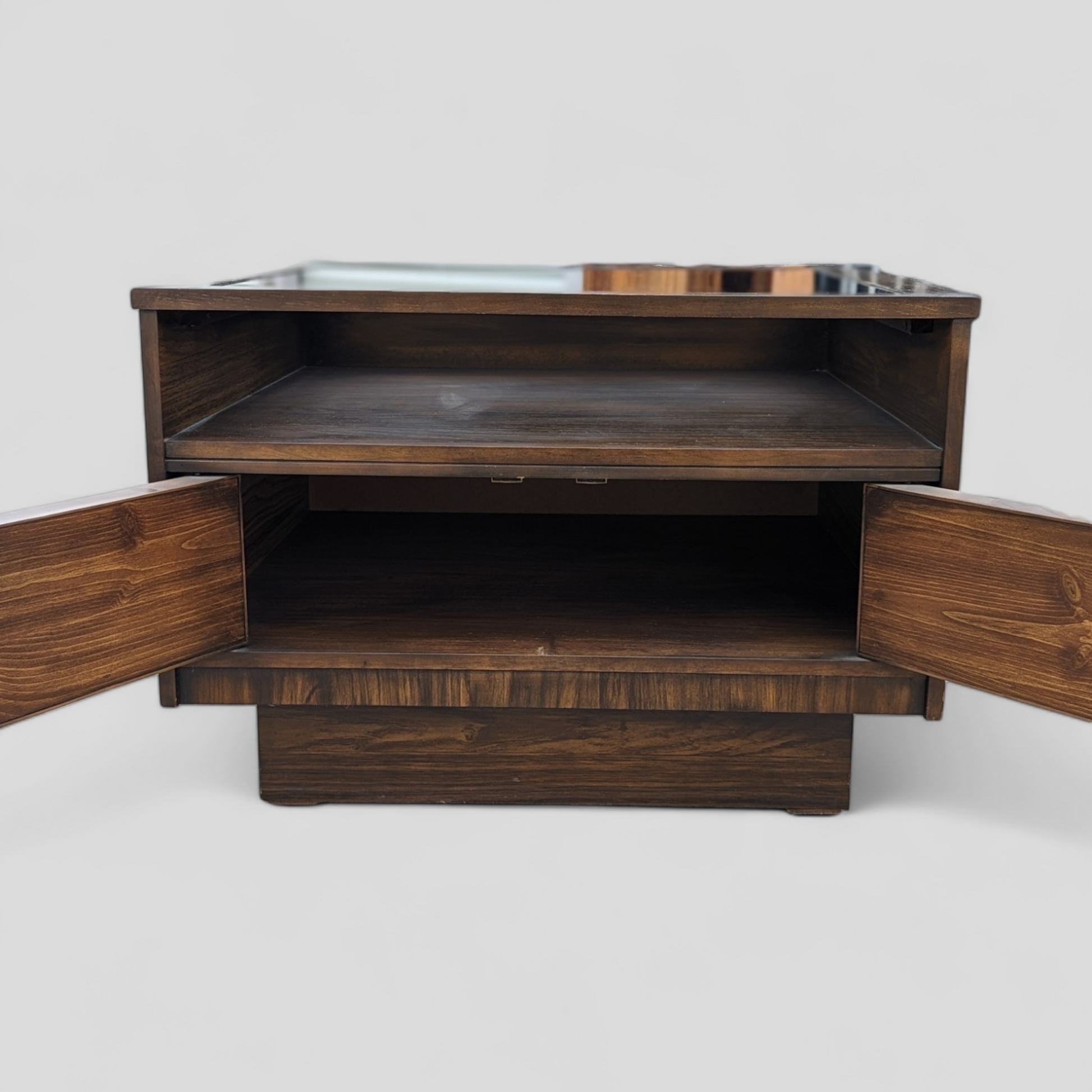 Vintage Coffee Table, Smoked Glass Top