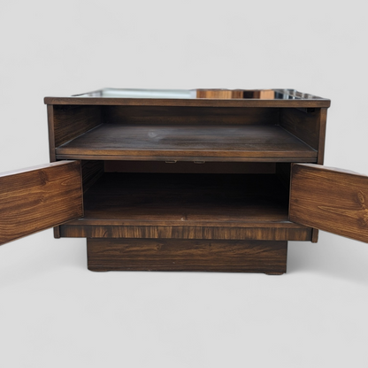 Vintage Coffee Table, Smoked Glass Top