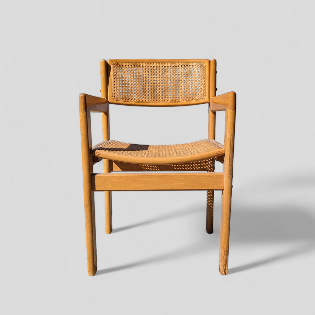 Mid-Century Birch and Cane Accent Chair — view 2 [j42Sai9oZMzsOTfPcyOX:2]
