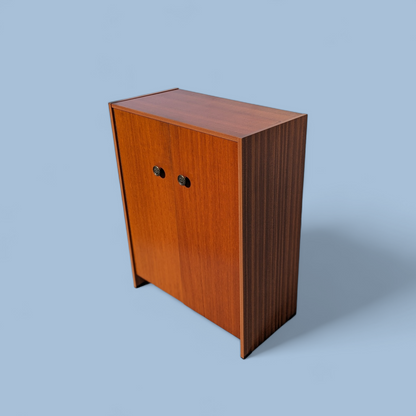 Vintage Mid-Century Teak Laminate Two-Door Storage Cabinet — view 6 of 13