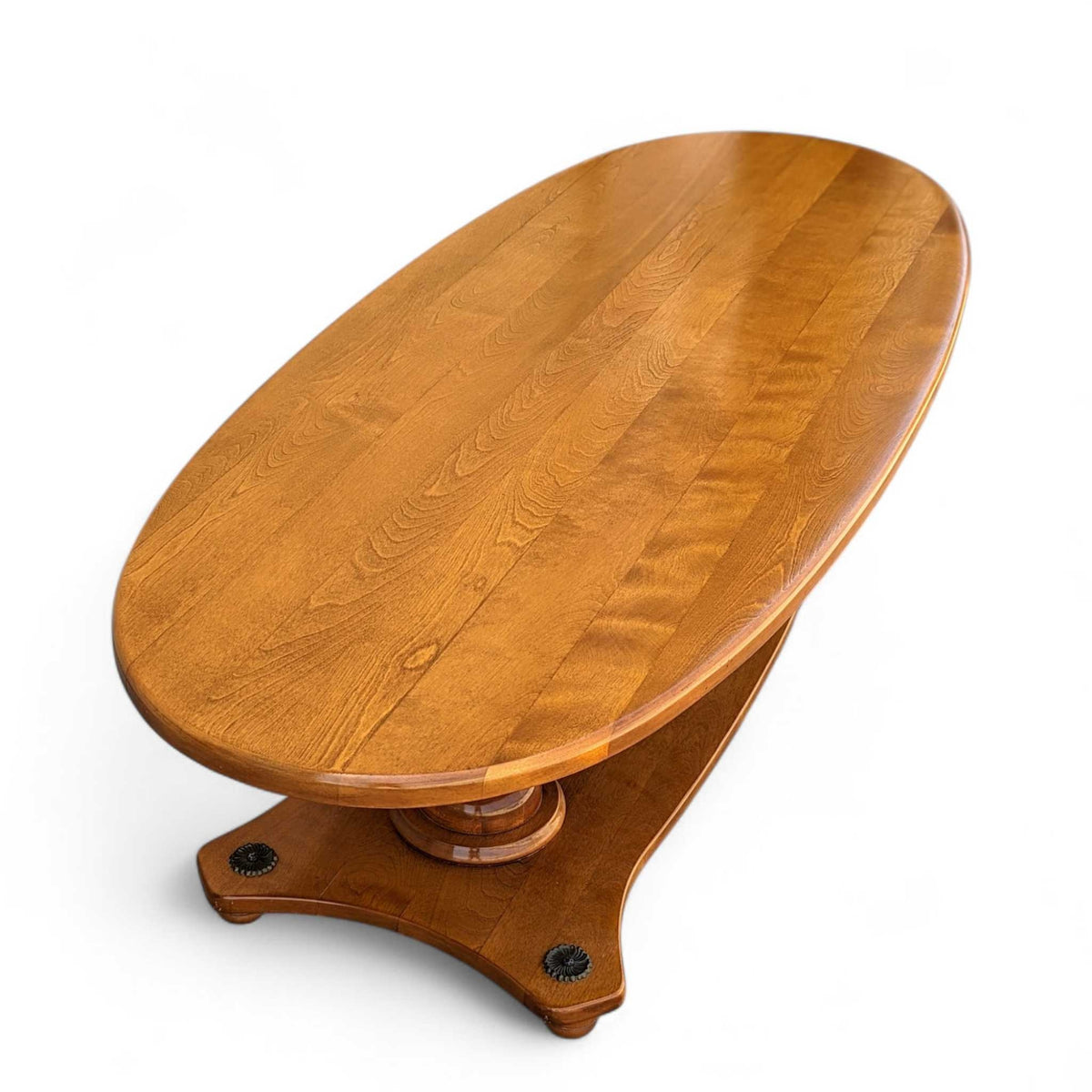 Vintage Solid Maple Surfboard Coffee Table with Sculptural Base — view 15 of 23