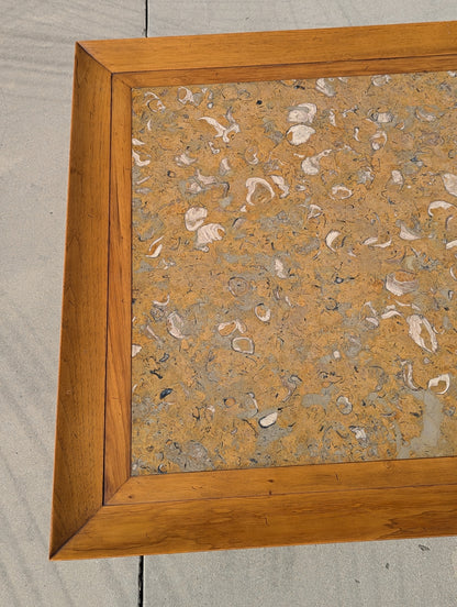Tomlinson Sophisticate Model 315 Fossil Marble and Pecan Coffee Table, 1960s — view 18 [CBV1 XPt4TMj2MJm2ZocWWjEv 18 a060b878-7ab1-400b-b71c-1a1a1914d529.jpeg]