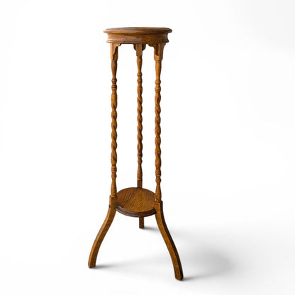 Barley Twist solid oak plant stand