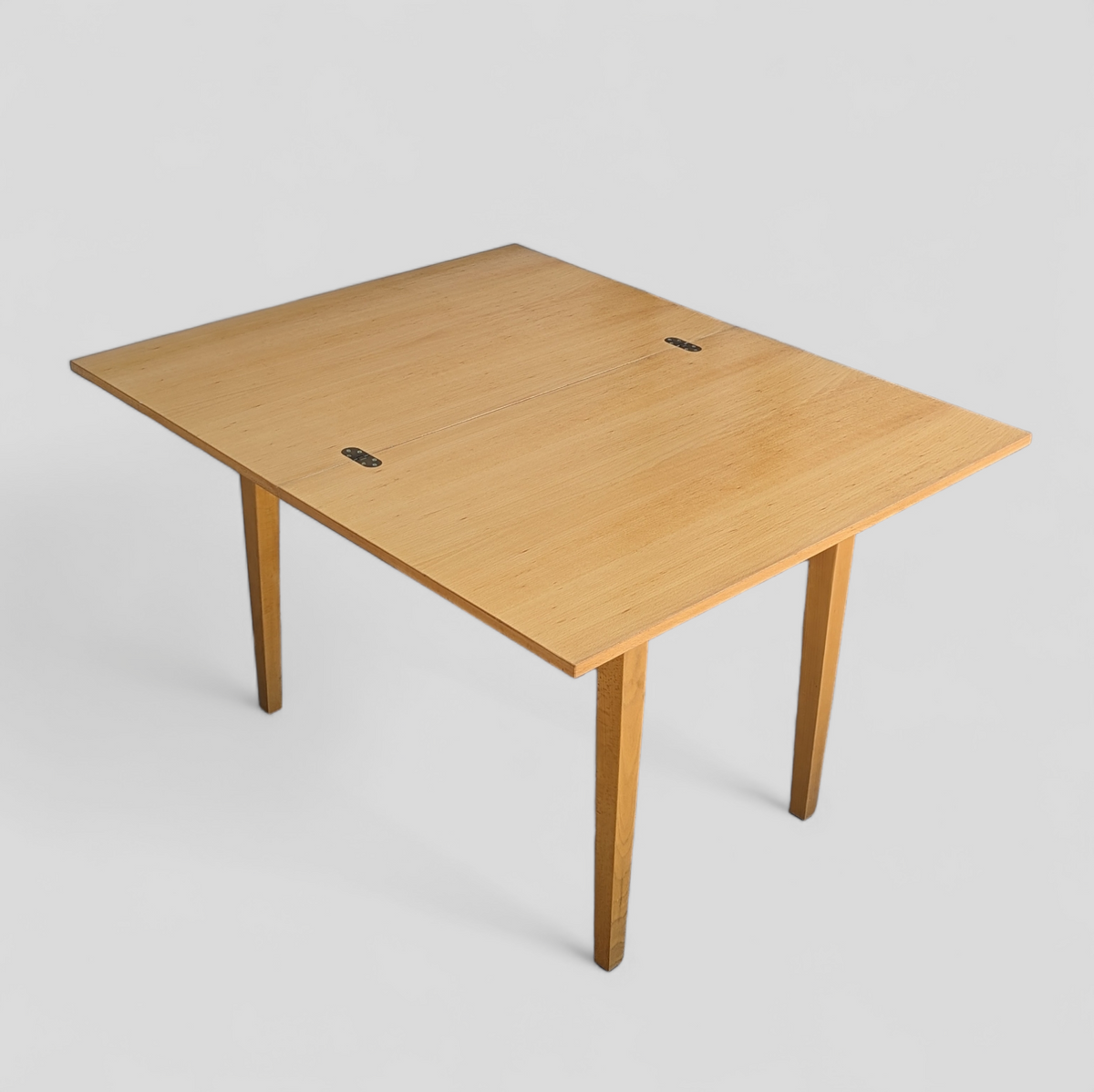 Romanian Mid-Century Beech Flip-Top Extendable Dining Table — view 4 of 25