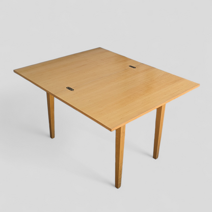 Romanian Mid-Century Beech Flip-Top Extendable Dining Table — view 4 of 25