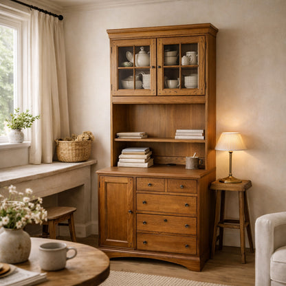 American Oak Executive Office Cabinet by Hooker Furniture with Built-In Power Panel, 1990s