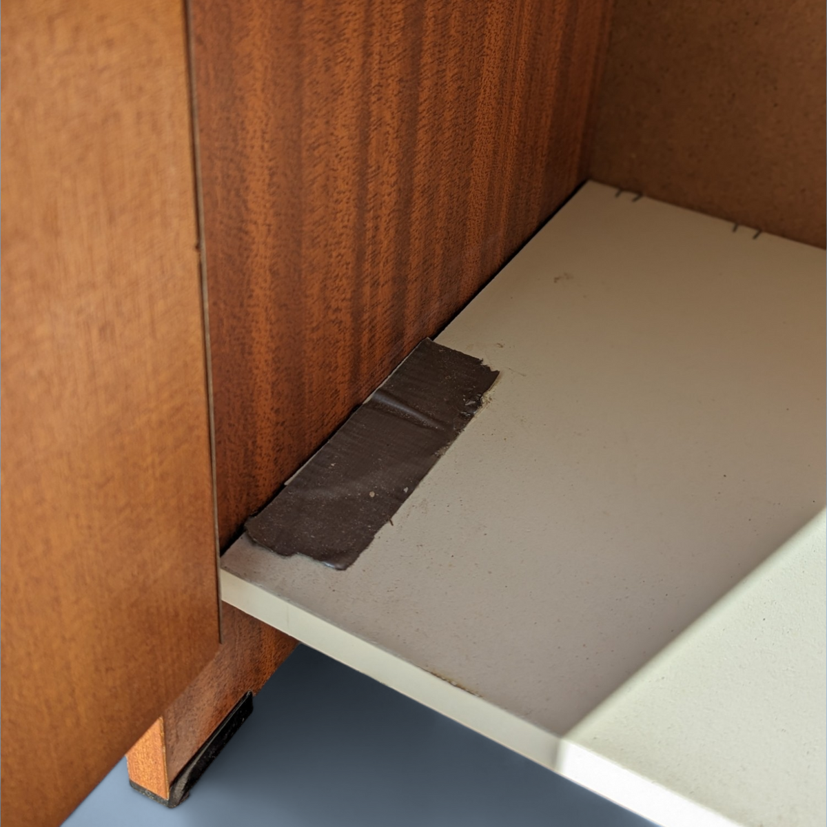 Vintage Mid-Century Teak Laminate Two-Door Storage Cabinet — view 8 of 13