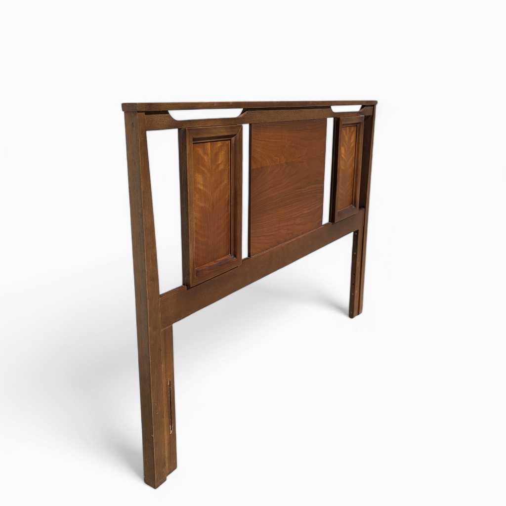 Vintage Full-Size Walnut Headboard and Footboard — view 16 of 24