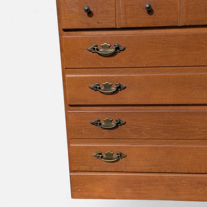 1960s Khoury Furniture Solid Wood Hutch Cabinet with Drawers — view 10 of 22