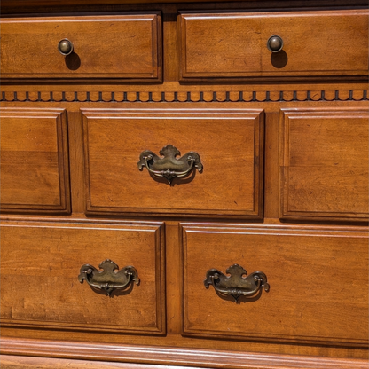 Ethan Allen Early American Solid Maple and Birch Nine-Drawer Dresser with Mirror — view 23 of 23