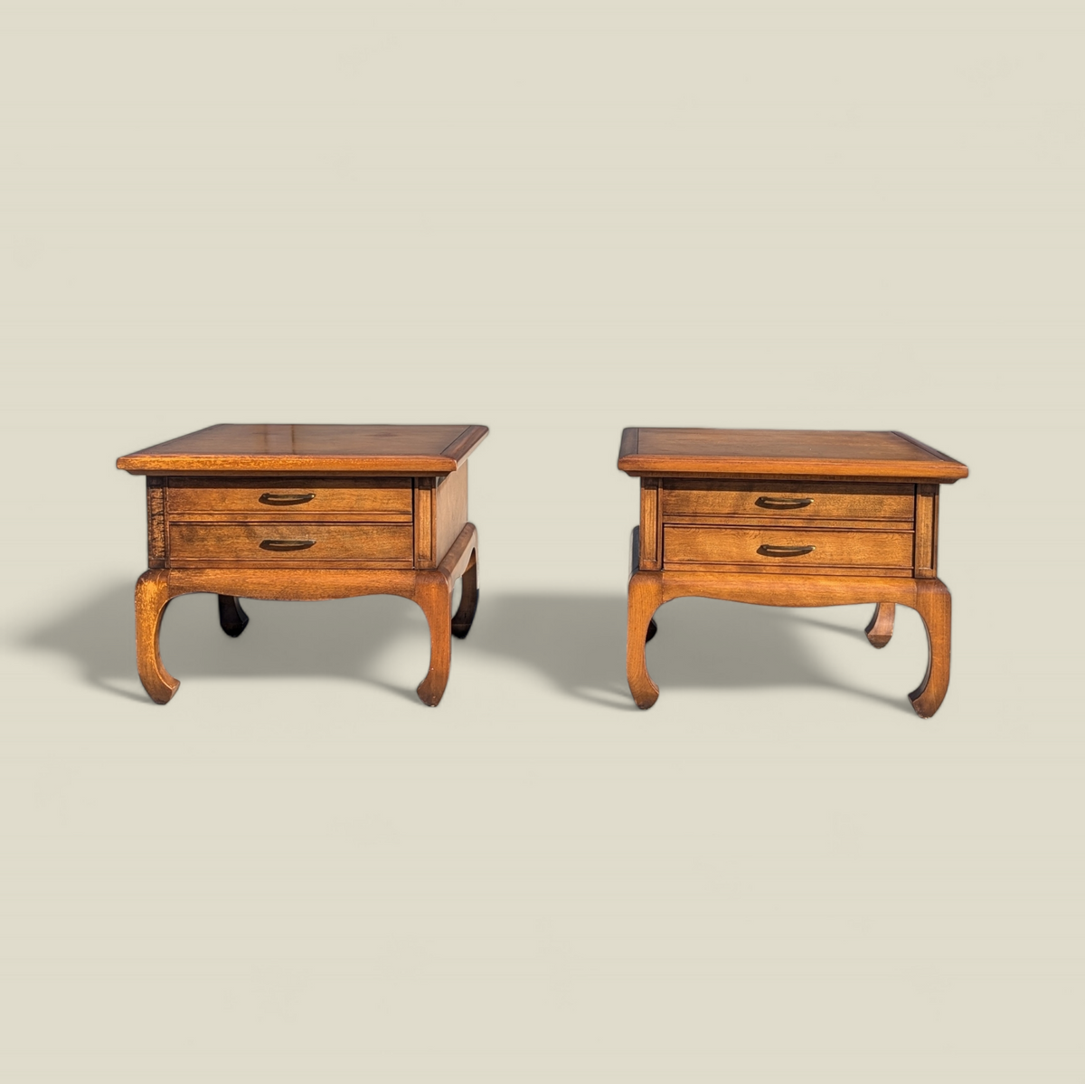 Pair of Mid-Century Solid Wood Chinoiserie Nightstands — view 2 [OusihnhyMfUuC7yNyeXP:2]