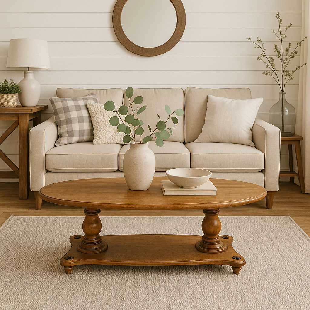 Vintage Solid Maple Surfboard Coffee Table with Sculptural Base — view 1 of 23