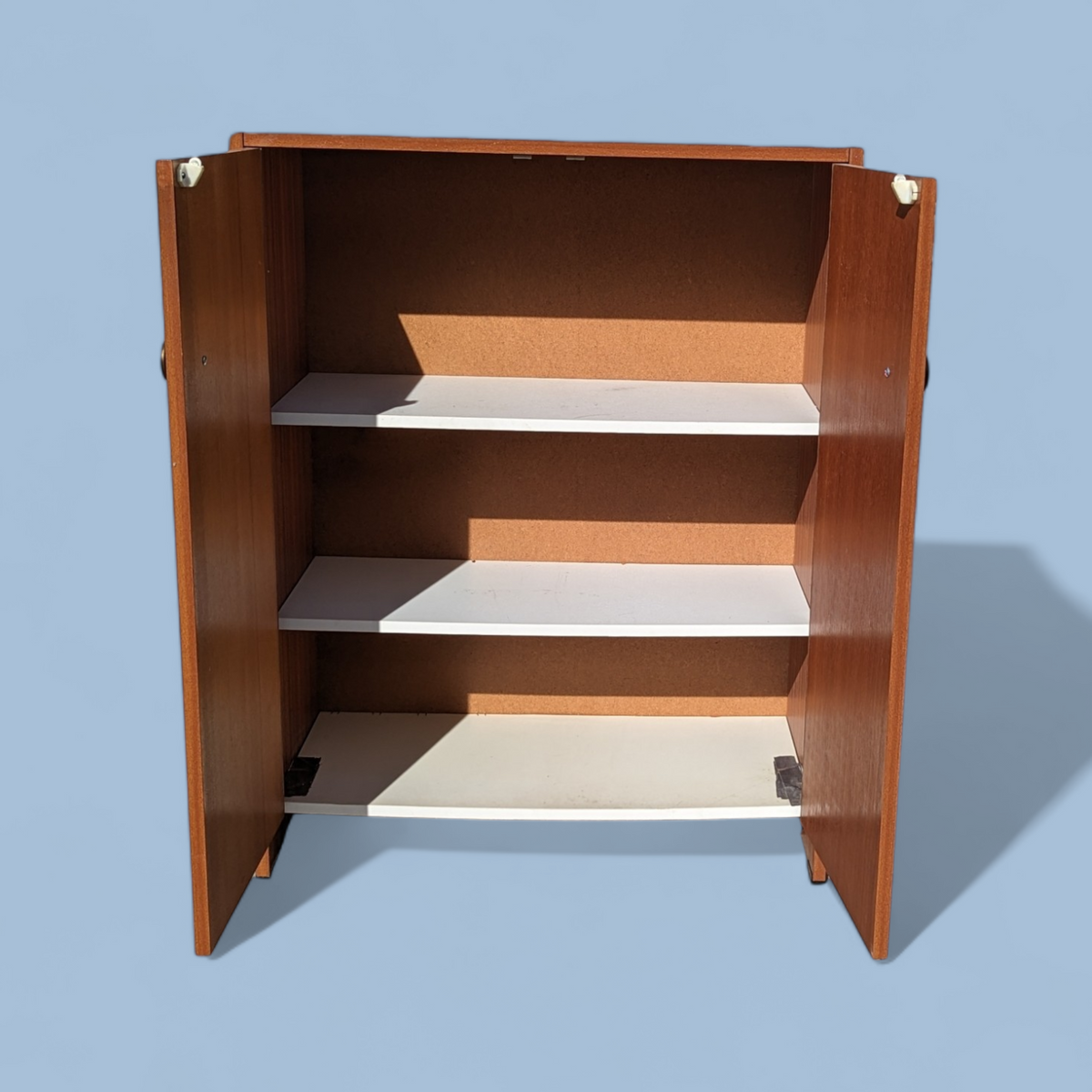 Vintage Mid-Century Teak Laminate Two-Door Storage Cabinet — view 2 of 13