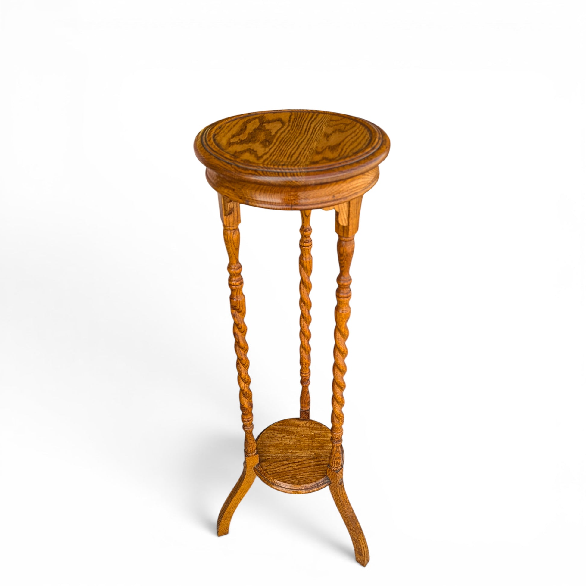 Barley Twist solid oak plant stand