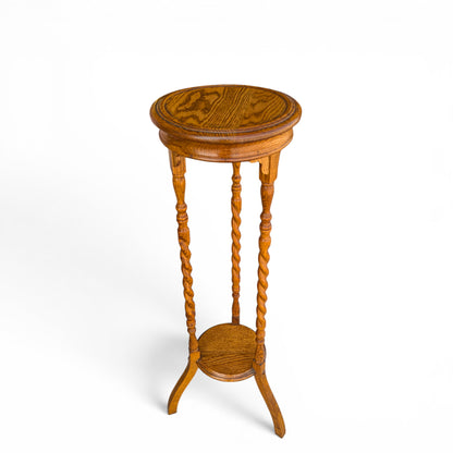 Barley Twist solid oak plant stand