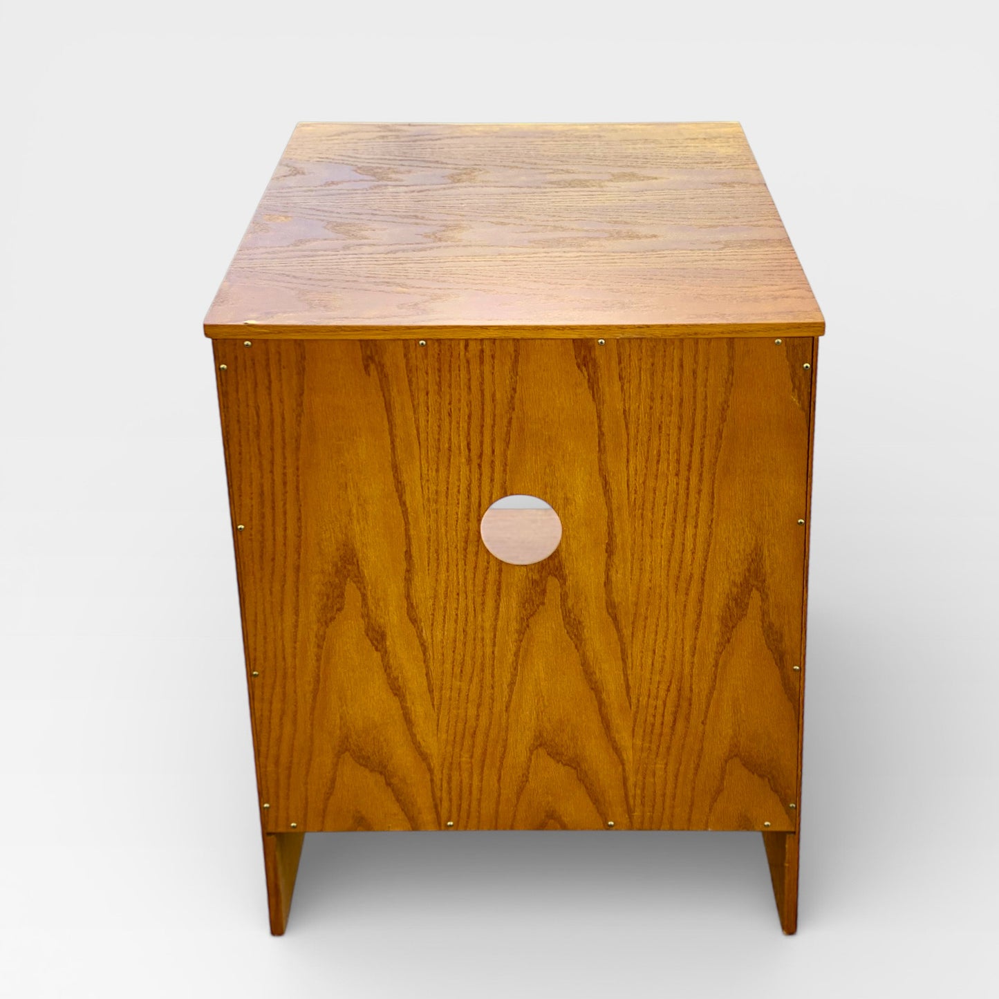 Versatile Solid Oak Pedestal Cabinet, Minimalist American Design, 30” High, Storage