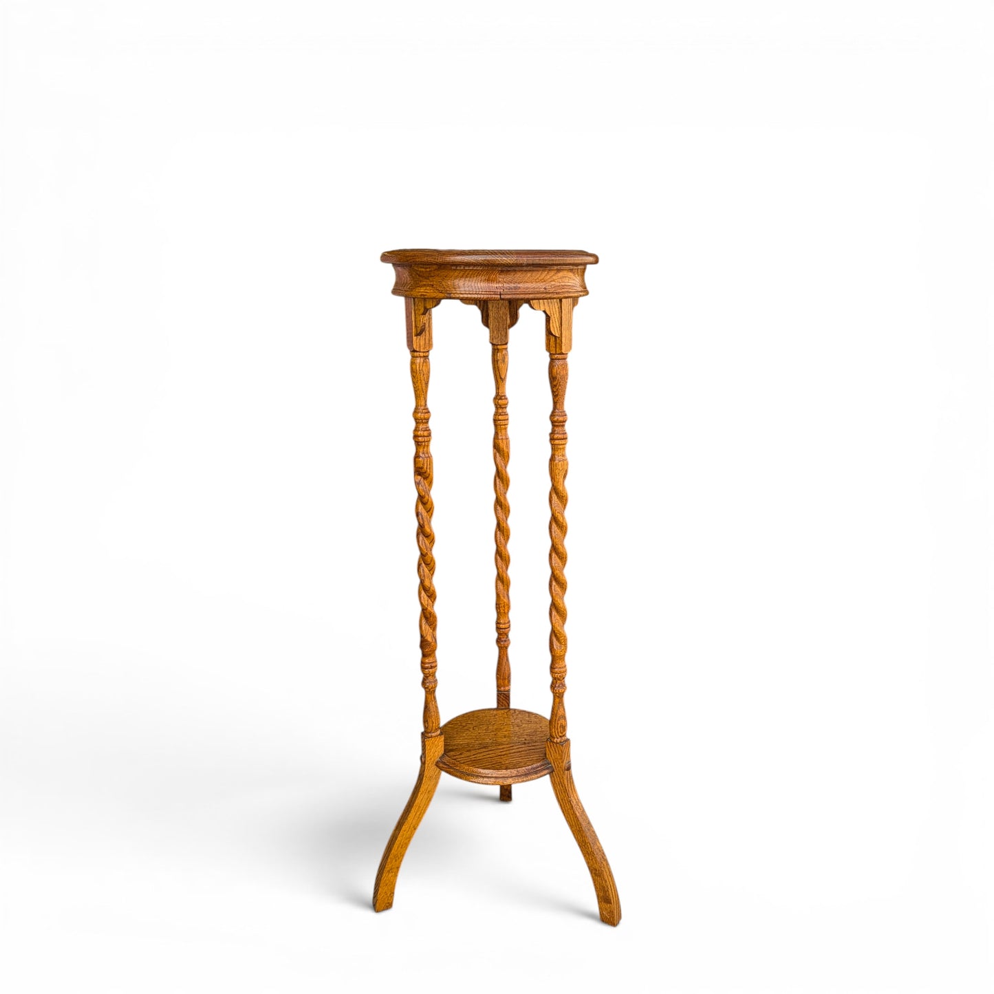 Barley Twist solid oak plant stand