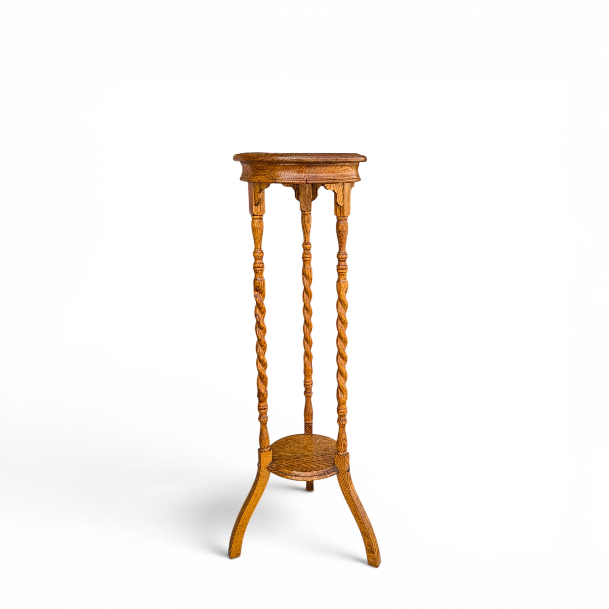Barley Twist solid oak plant stand