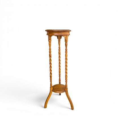 Barley Twist solid oak plant stand