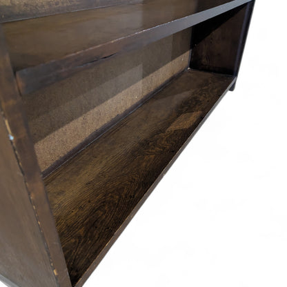 Vintage Pine Bookcase Tall Bookshelf, Narrow 5 Shelf Open Shelving Unit, Rustic Wood Display Storage Cabinet