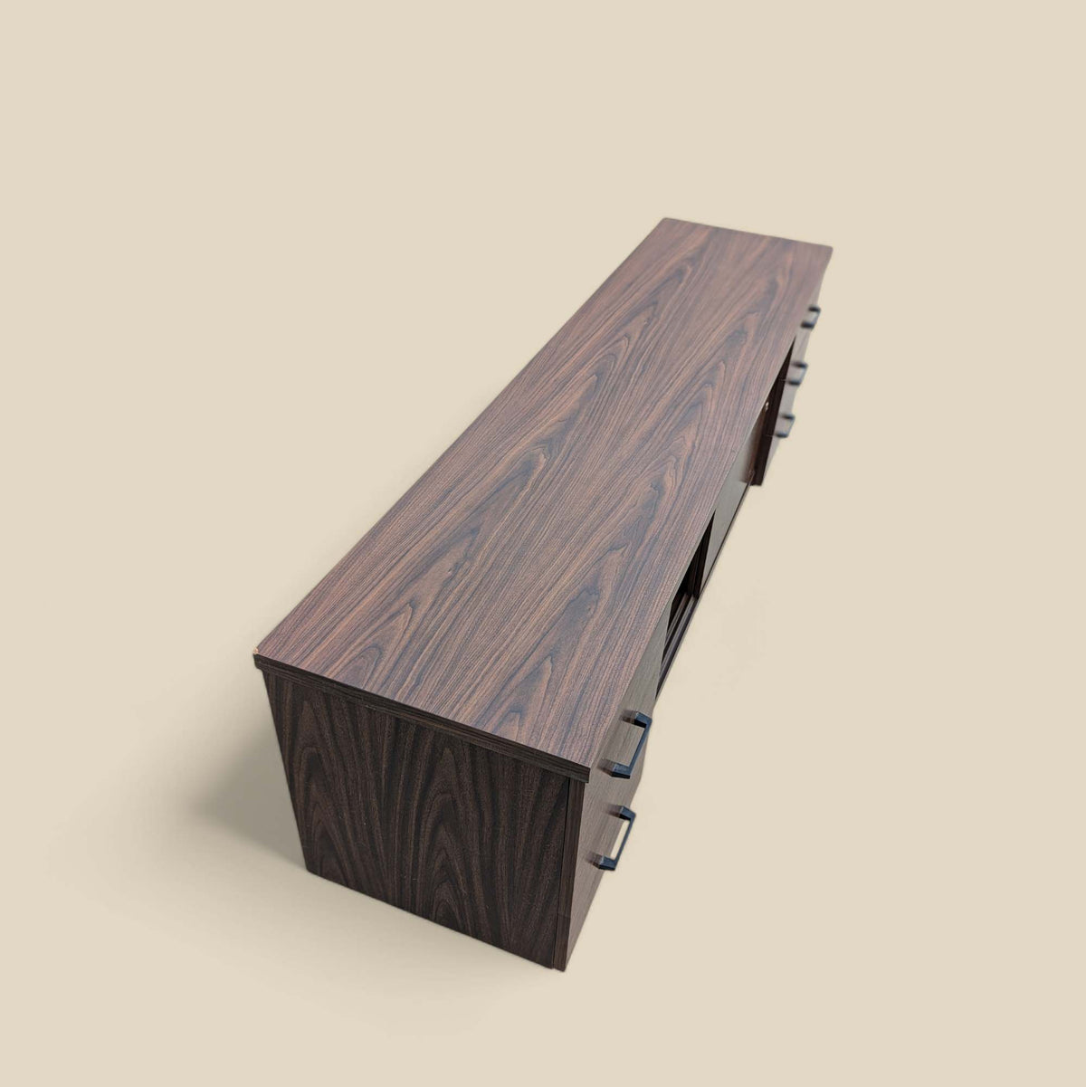 Mid-Century Walnut-Grain Laminate Credenza — view 4