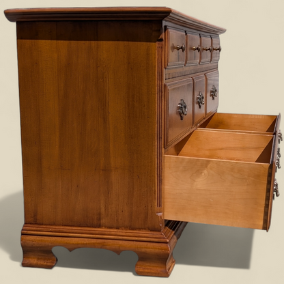 Ethan Allen Early American Solid Maple and Birch Nine-Drawer Dresser with Mirror — view 12 of 23